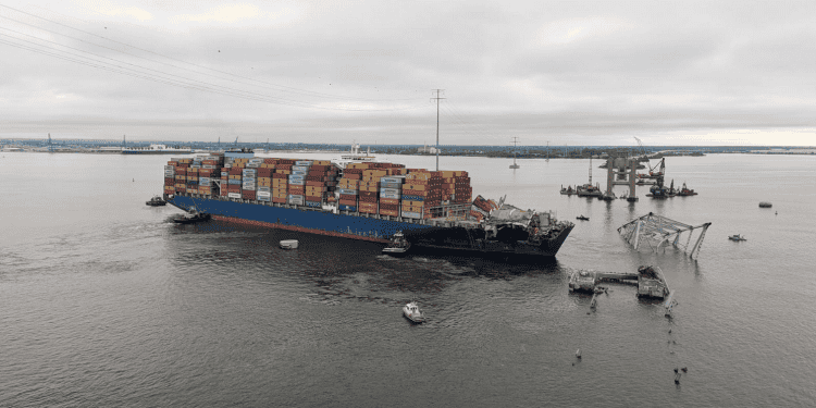 The M/V Dali refloated and moved away from the Francis Scott Key Bridge