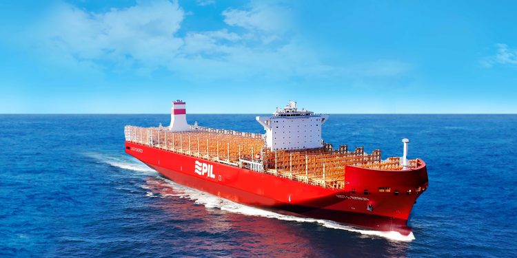 PIL names fourth dual-fuel 14,000 teu LNG container vessel as Kota Embun